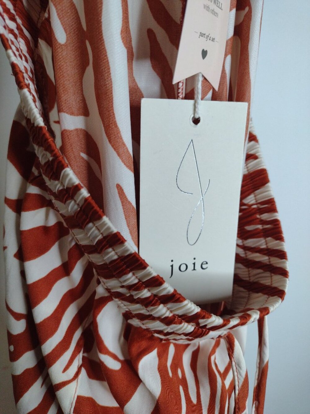 NWT Joie Women's Rust/Cream/Wide Leg Pants Size Medium - Picture 7 of 10